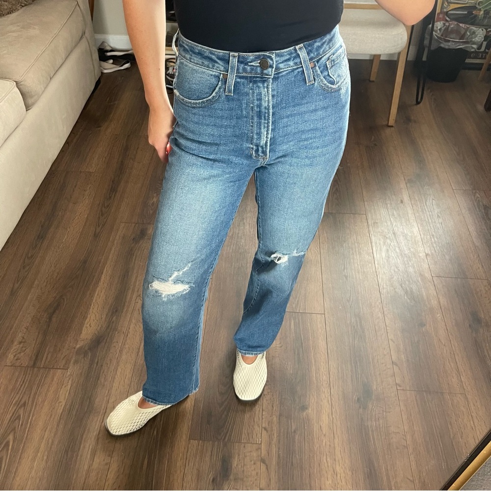 Medium Wash Straight Leg Jeans